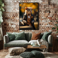 Dapper Mouse In Autumn Attire Poster