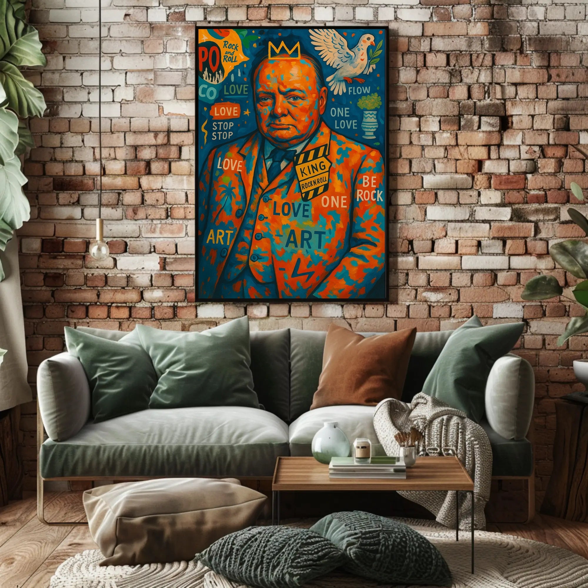 Portrait with Peace Dove: Abstract, Artistic, or Pop Culture Poster