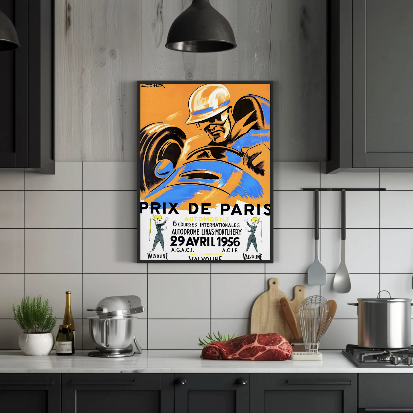 Prix de Paris – 1956 Valvoline Race Poster