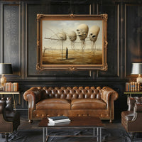 Surreal Landscape with Alien Forms Artistic Poster