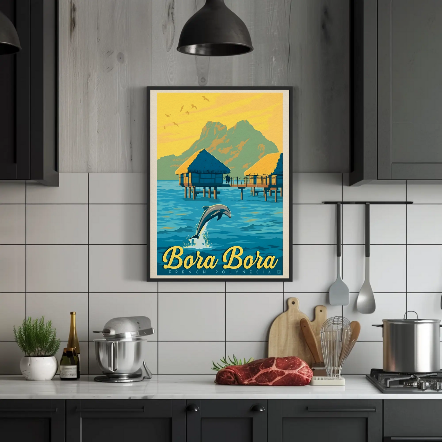 Vintage Poster Bora Bora French Polynesia