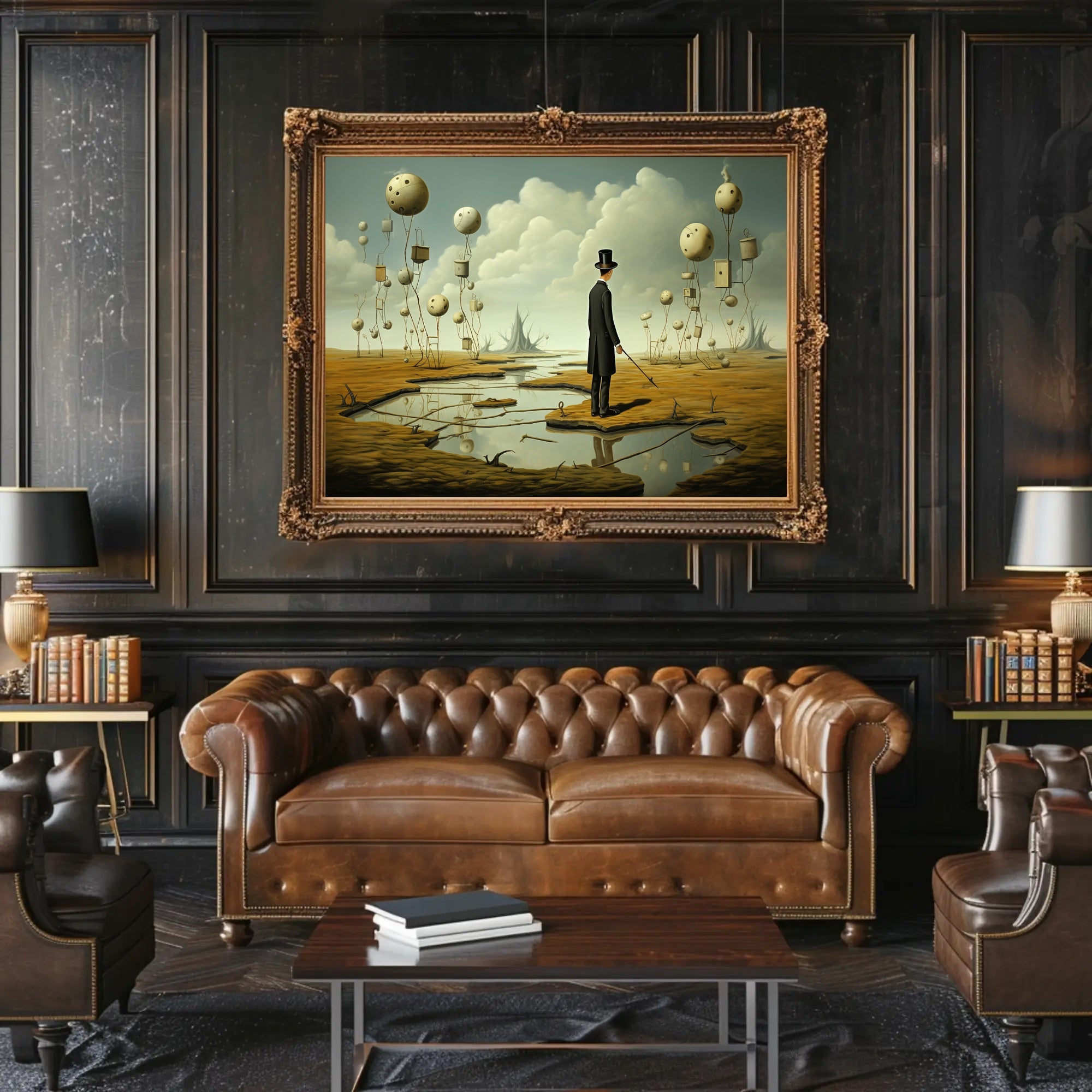 Surreal Dreamscape with 19th-century Figure - Artistic Poster