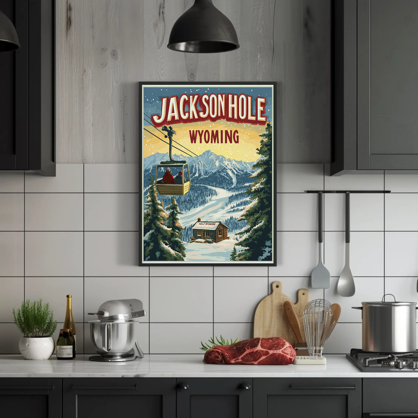 Jackson Hole Wyoming Vintage Poster