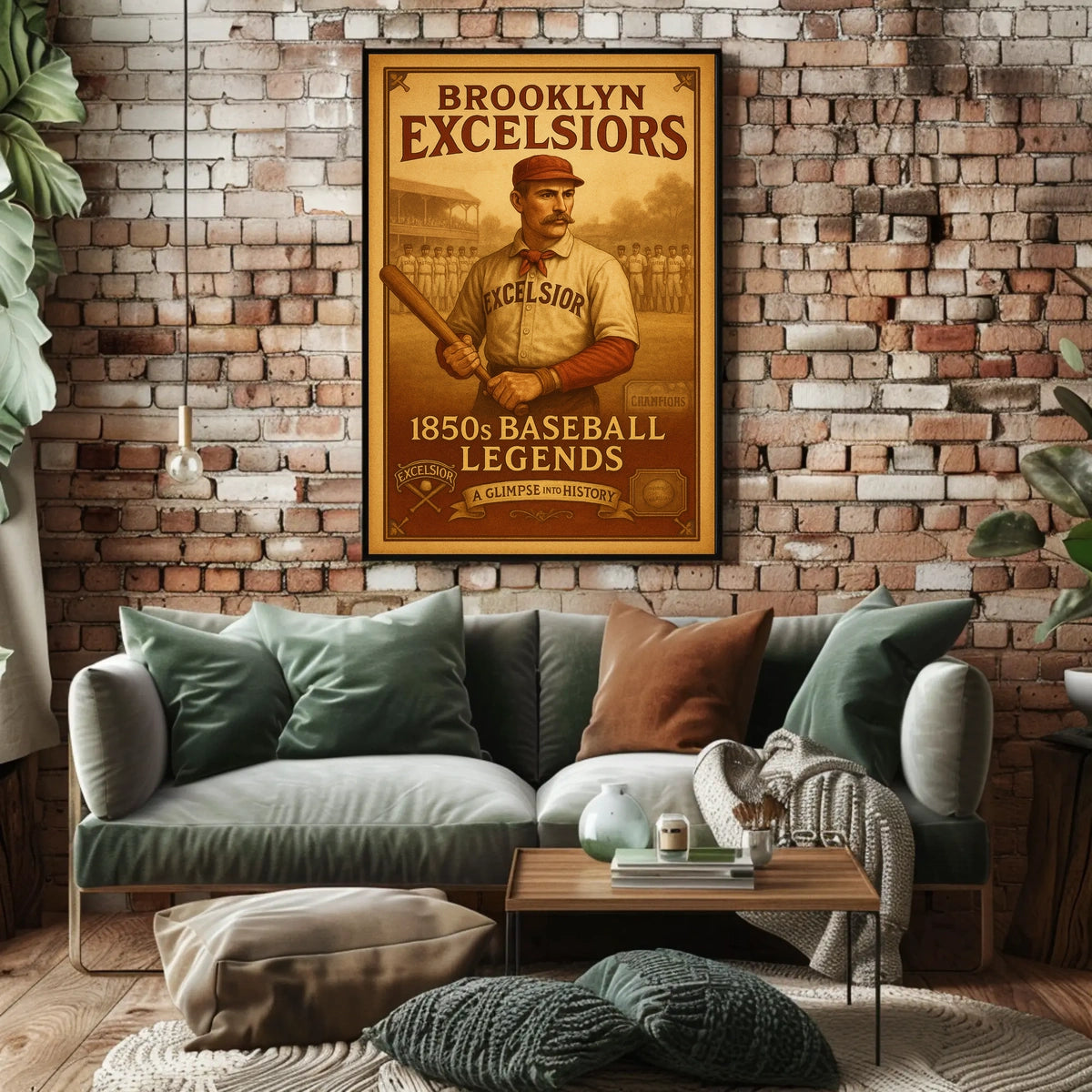 Brooklyn Excelsiors 1850s Baseball Legends Poster