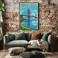 San Francisco Bridge Illustration Poster
