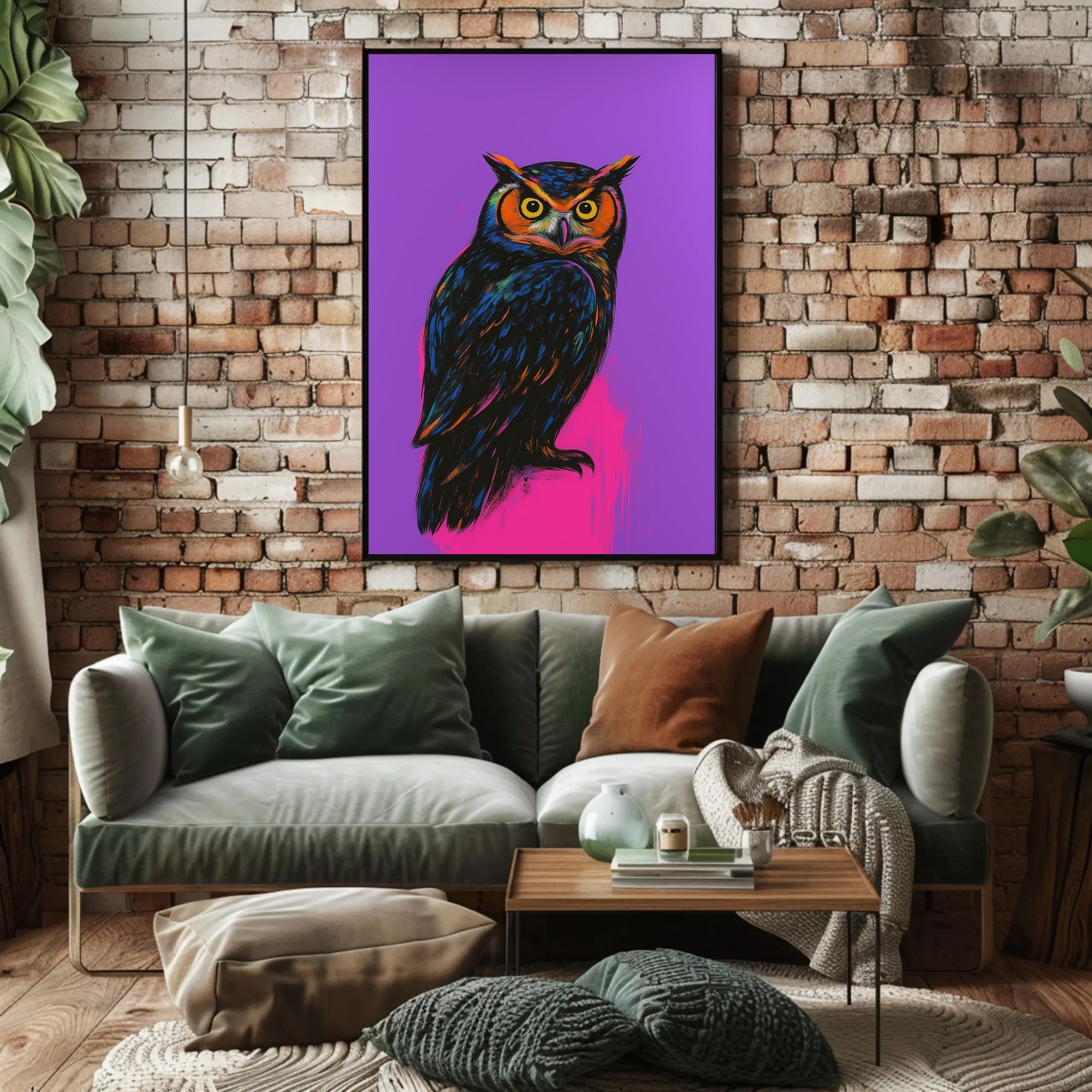 Vibrant Owl Portrait Poster