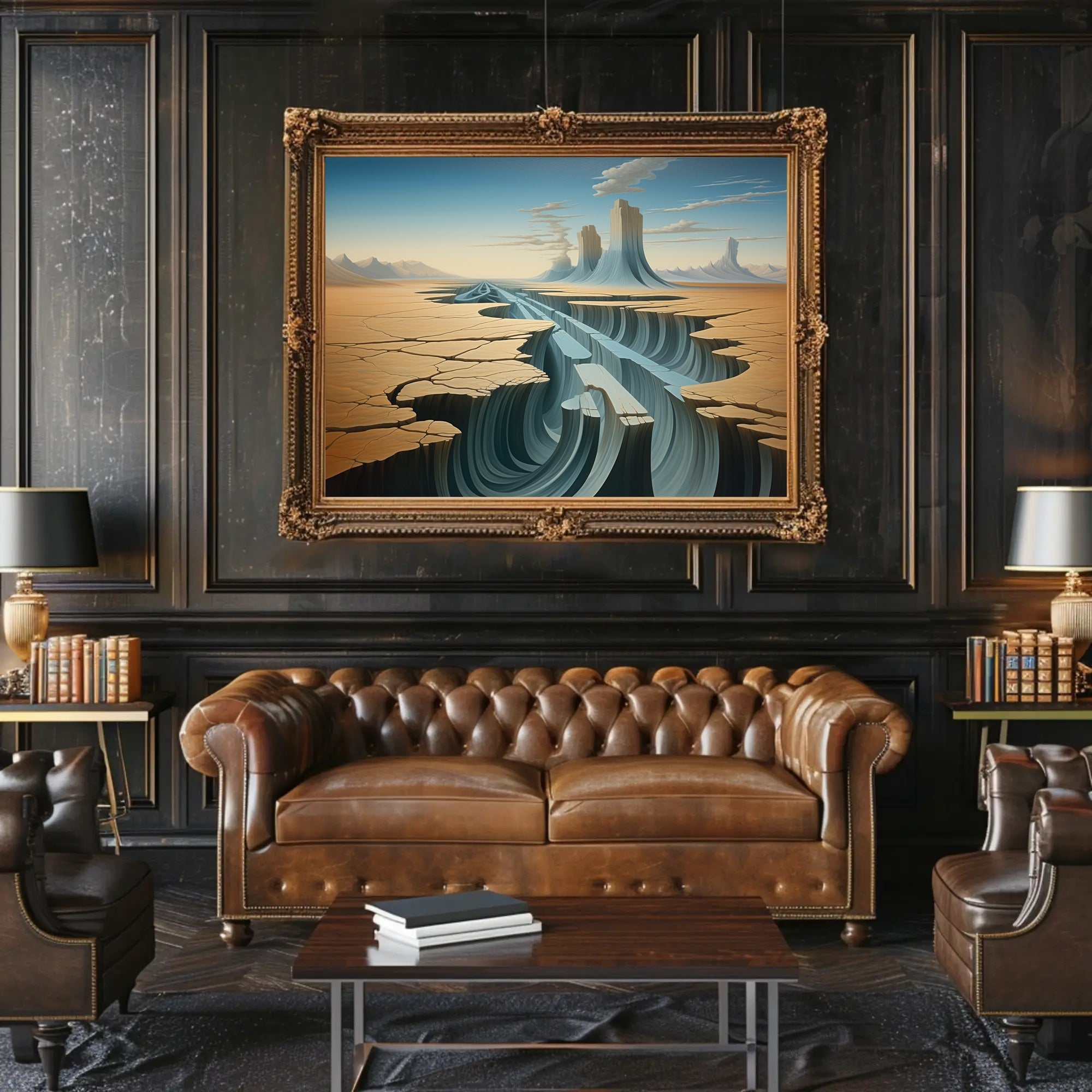 Surreal Desert Canyon Artistic Poster