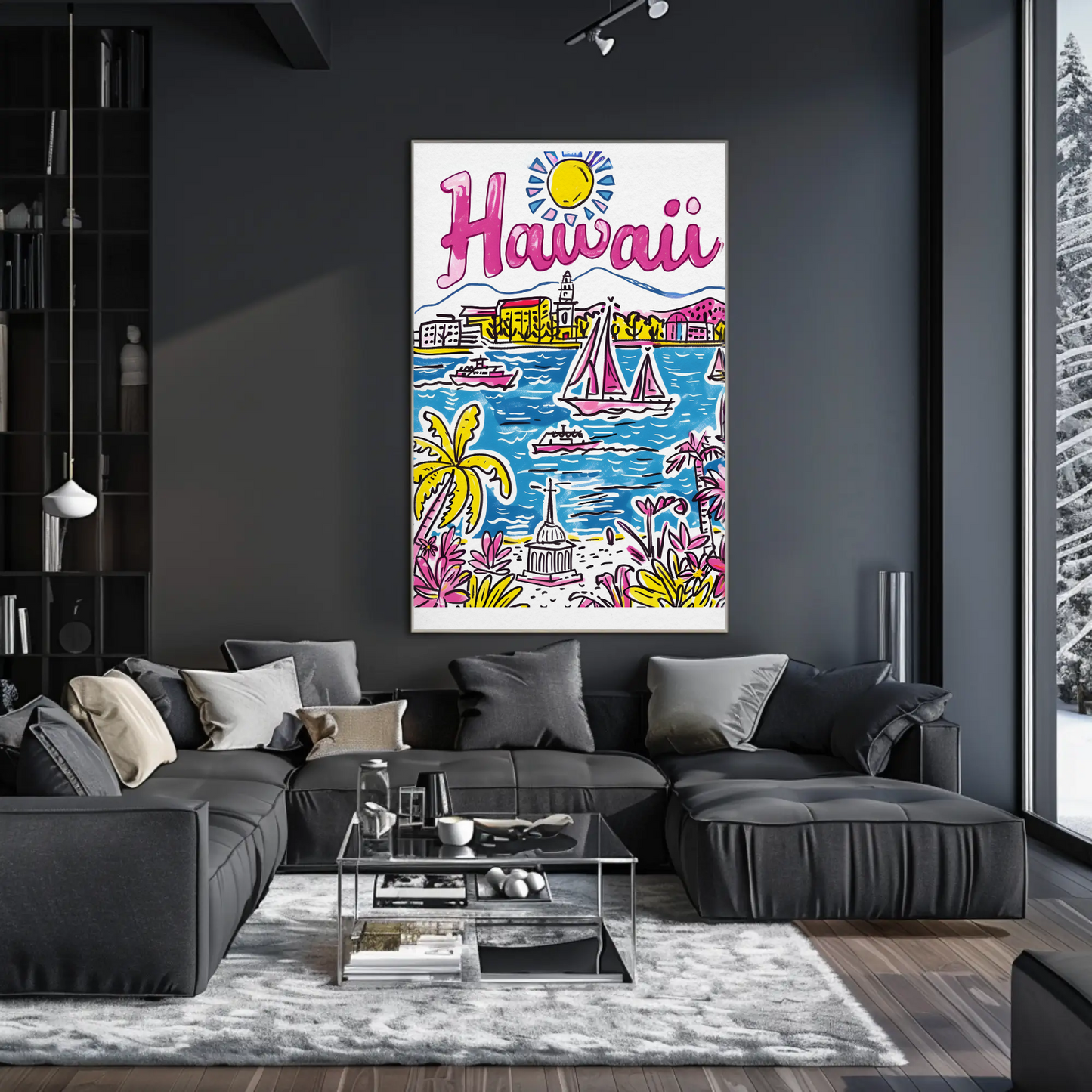 Hawaii USA Tropical Ocean Paradise Colorful Scenery Travel Poster