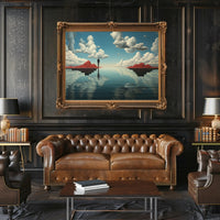 Surreal Reflection: Artistic Poster with Contemplative Figure