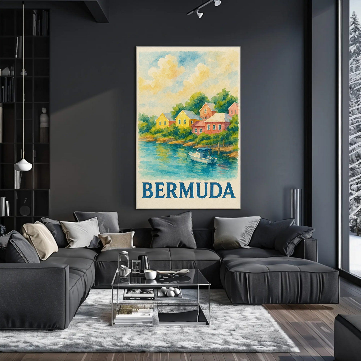 Bermuda Coastal Village Travel Poster