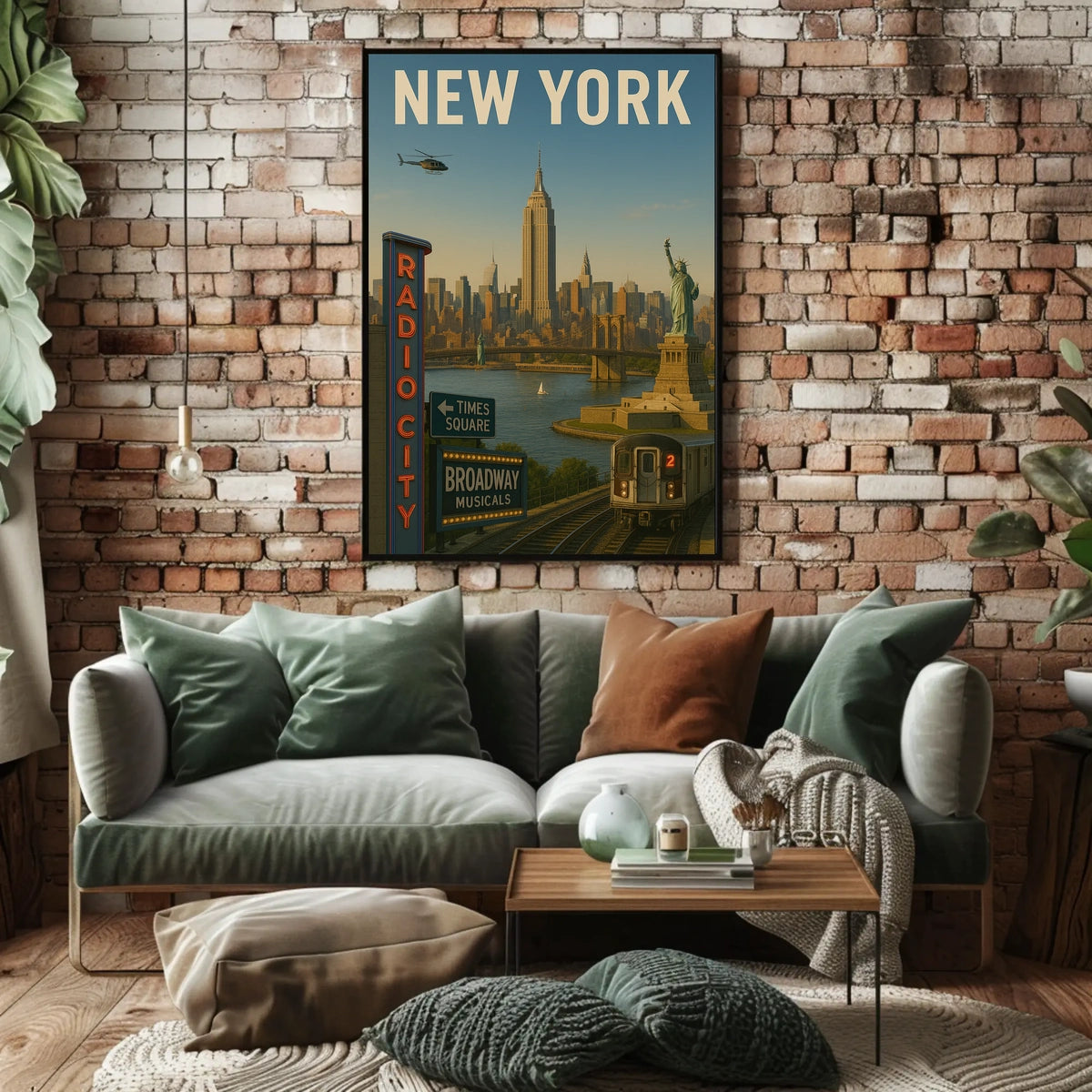 New York City Skyline Cityscape Poster Modern Wall Art