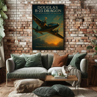 Vintage Douglas B-23 Dragon Aircraft Poster