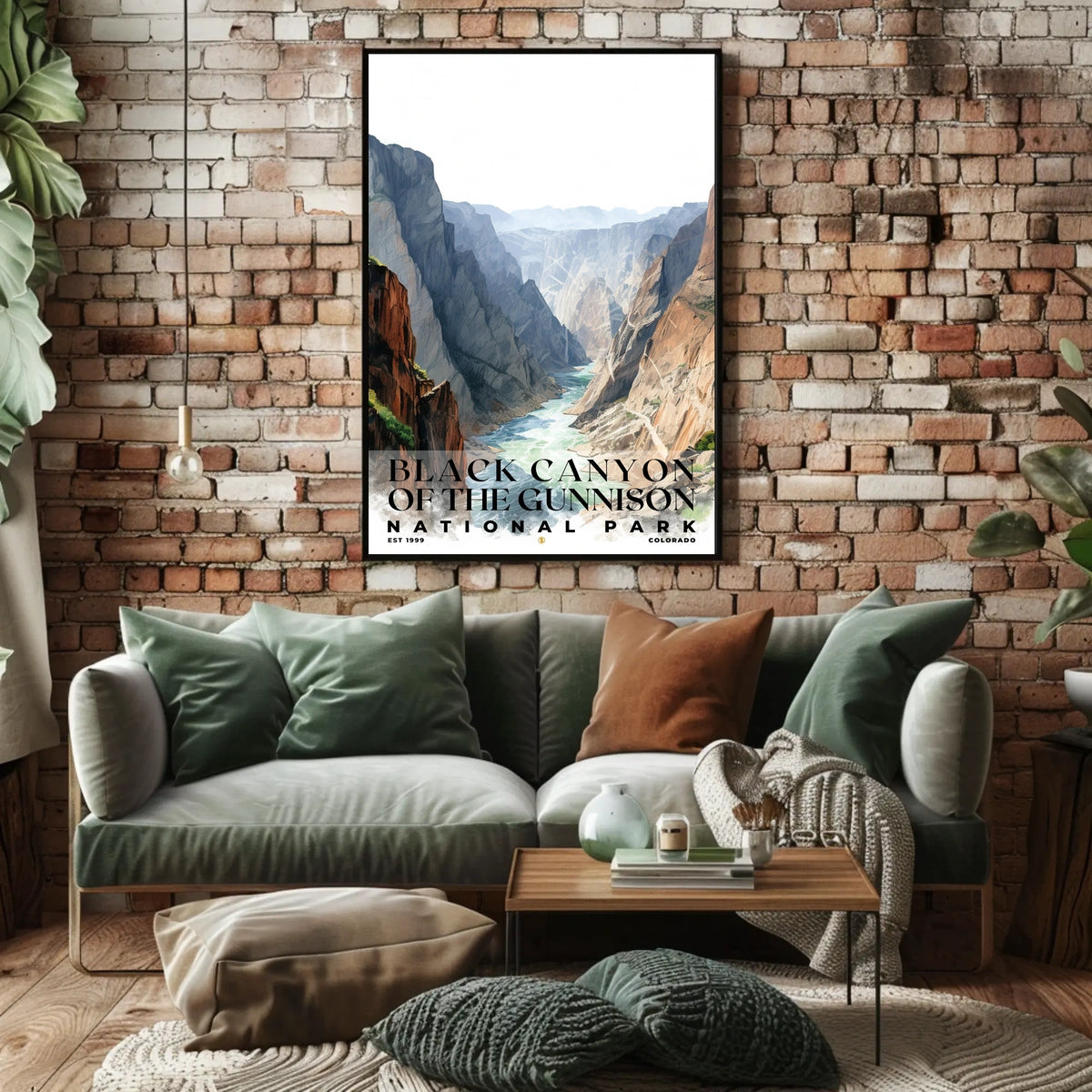 Black Canyon of the Gunnison Watercolor Wall Art Poster
