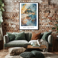 Mont Saint-Michel Watercolor Art: Travel Poster PosterGoat