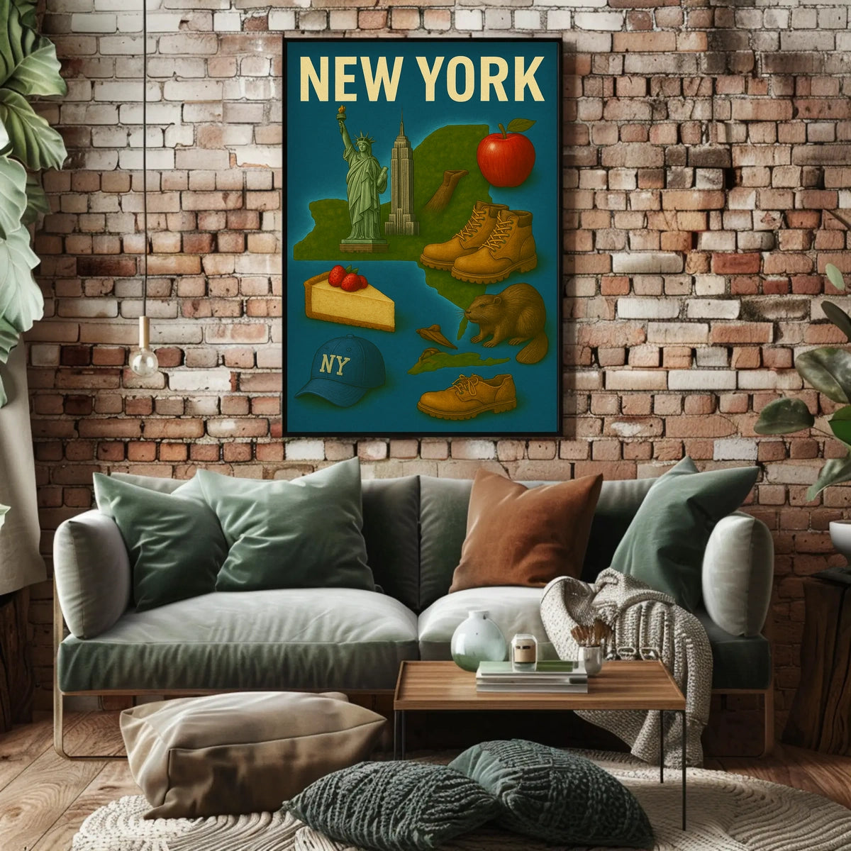 New York Nostalgia Cityscape Poster Vintage Wall Art
