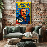 Grover Cleveland Pop Art Vintage Presidential Poster PosterGoat