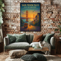 Golden Gate Bridge Sunset Urban or Cityscape Poster
