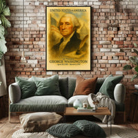 George Washington 1st President of the United States Vintage Watercolor Poster
