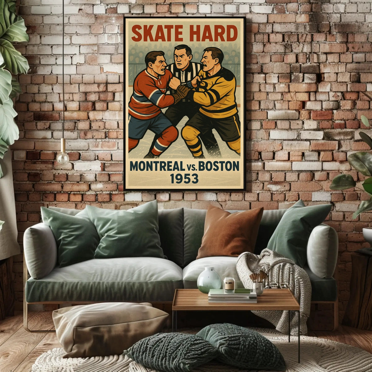 Skate Hard Montreal vs. Boston 1953 Poster