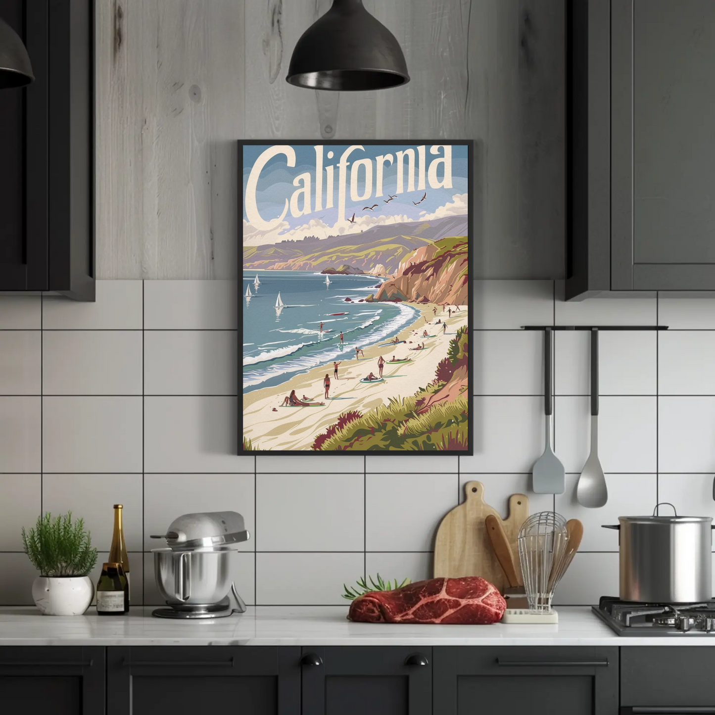 California Beach Vintage Poster