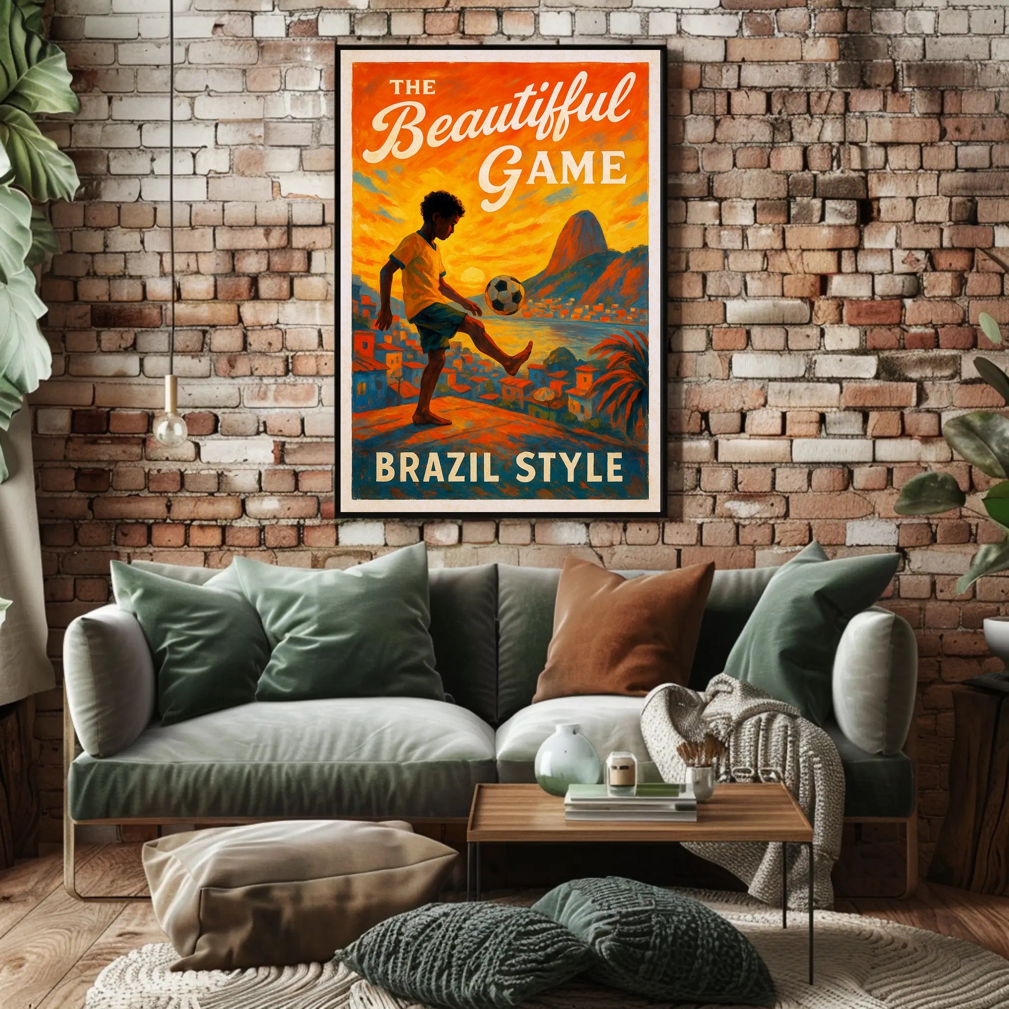 The Beautiful Game Brazil Style Poster PosterGoat