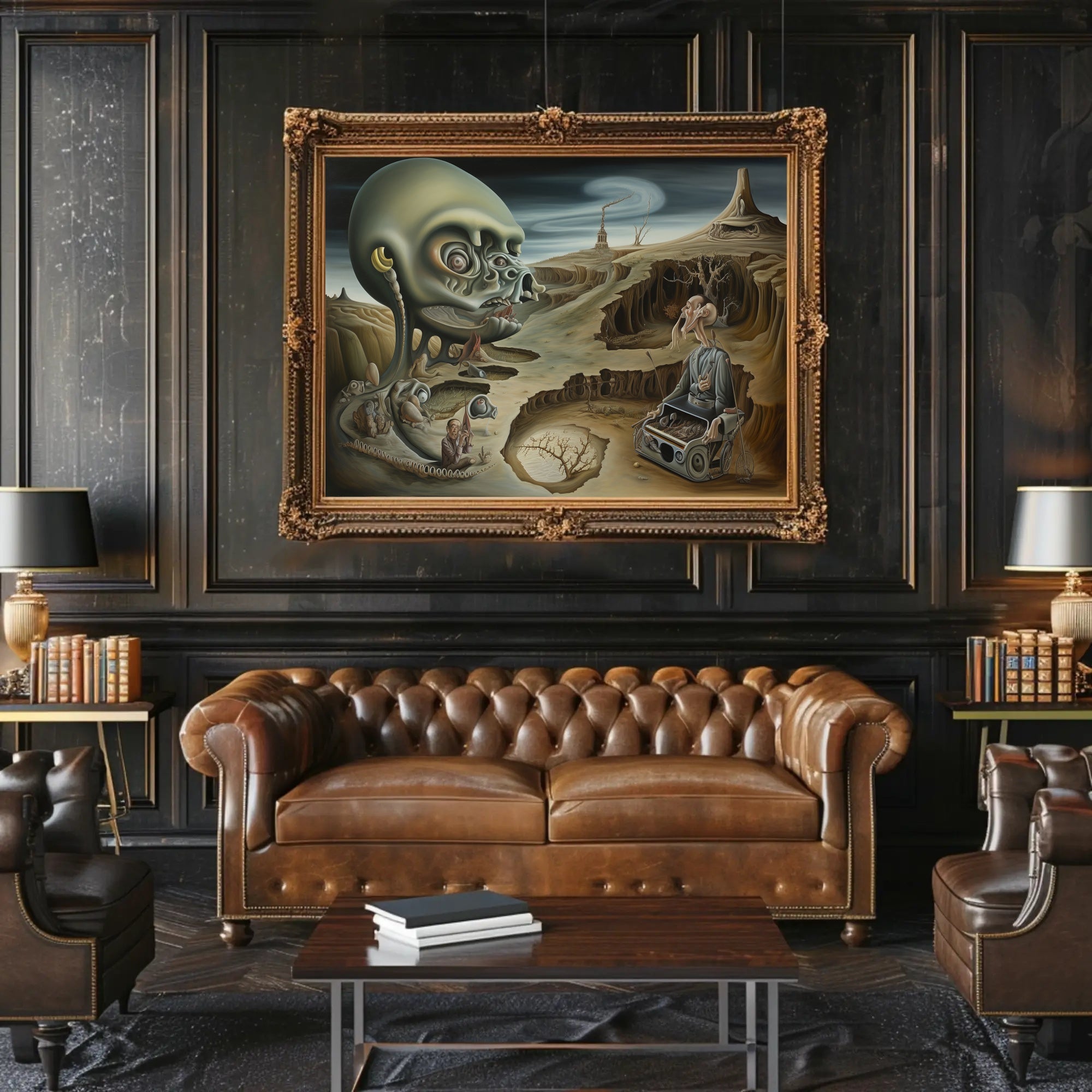 Surreal Dystopian Landscape Futuristic Sci-Fi Poster