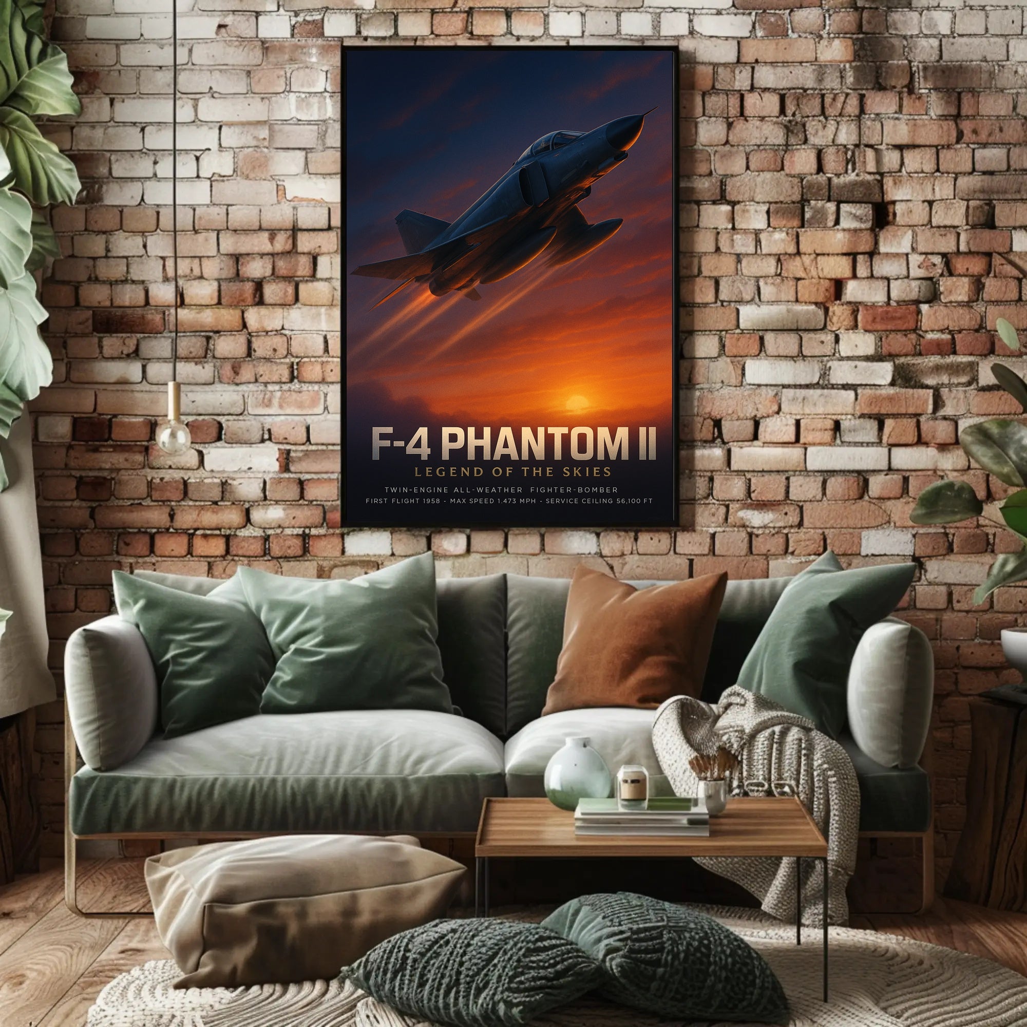 F-4 Phantom II Fighter-Bomber Vintage Military Recruitment Poster PosterGoat