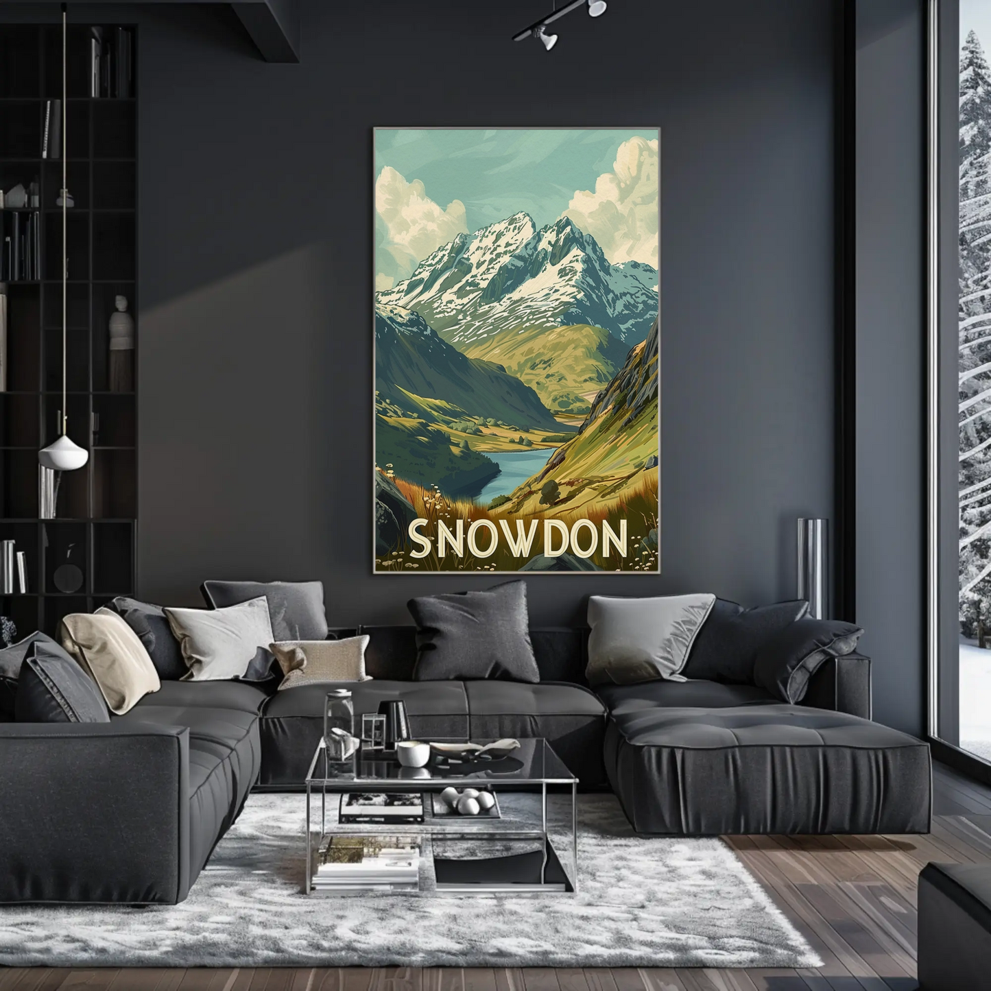 Snowdon Mountain Landscape Travel Poster
