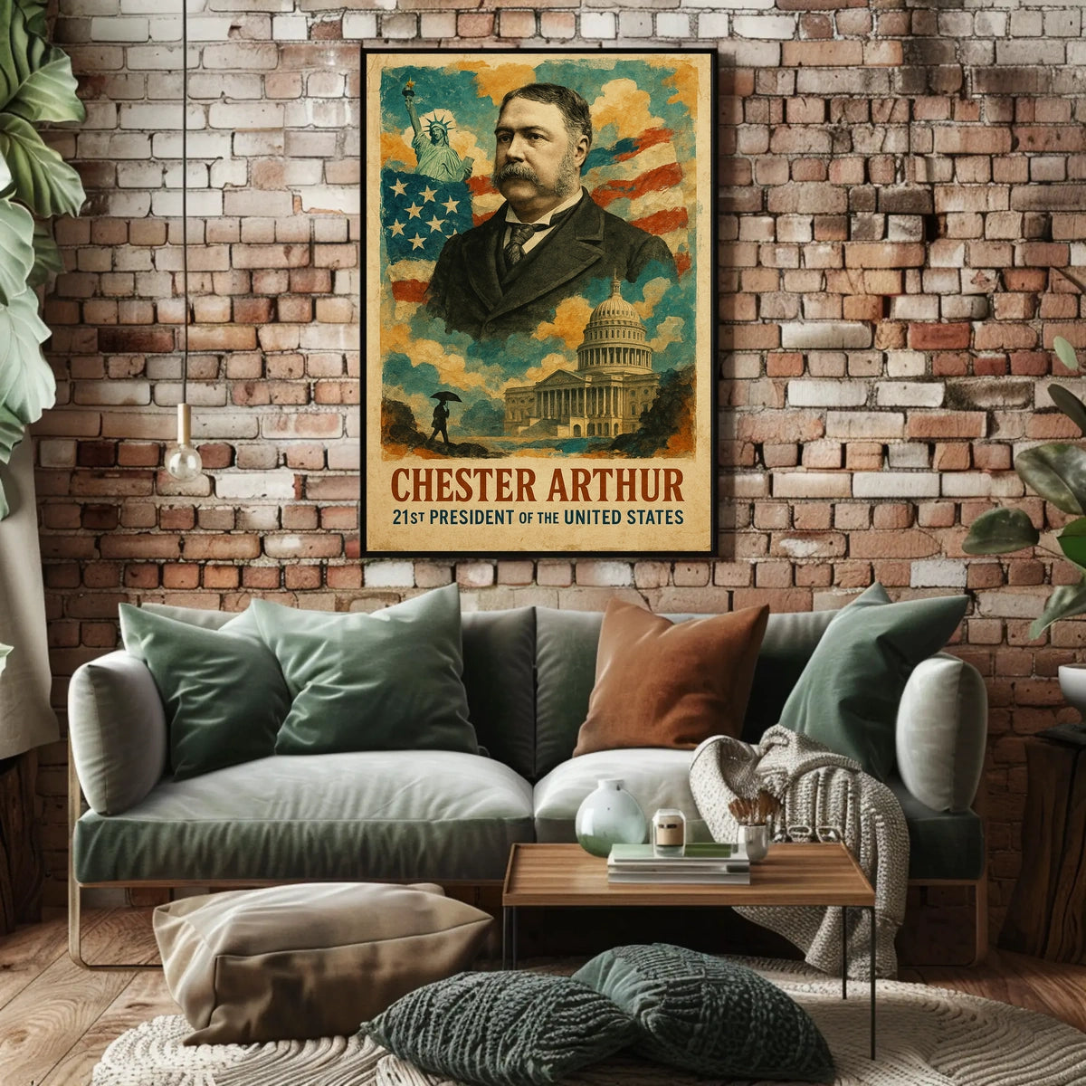 Chester A. Arthur 21st President of the United States Layered Digital Collage Poster