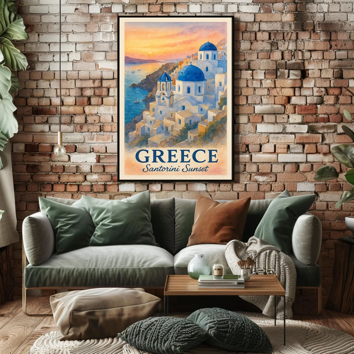 Santorini Sunset Poster