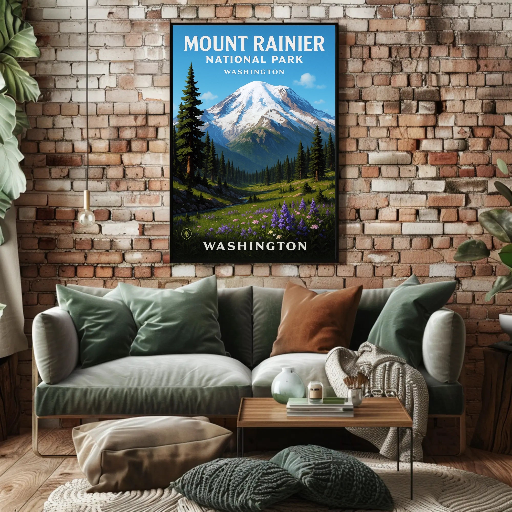 Mount Rainier National Park Poster PosterGoat