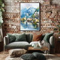 Serene Salzkammergut Austria Travel Watercolor Poster PosterGoat