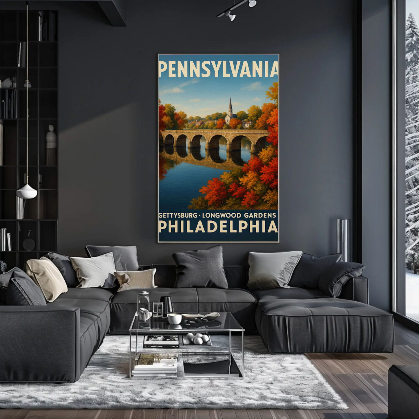 Pennsylvania Gettysburg Longwood Gardens Travel Poster