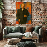 Vibrant Abstract Geometric Man in Suit Artistic Poster
