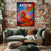 Akron, Ohio Vibrant Cityscape Poster