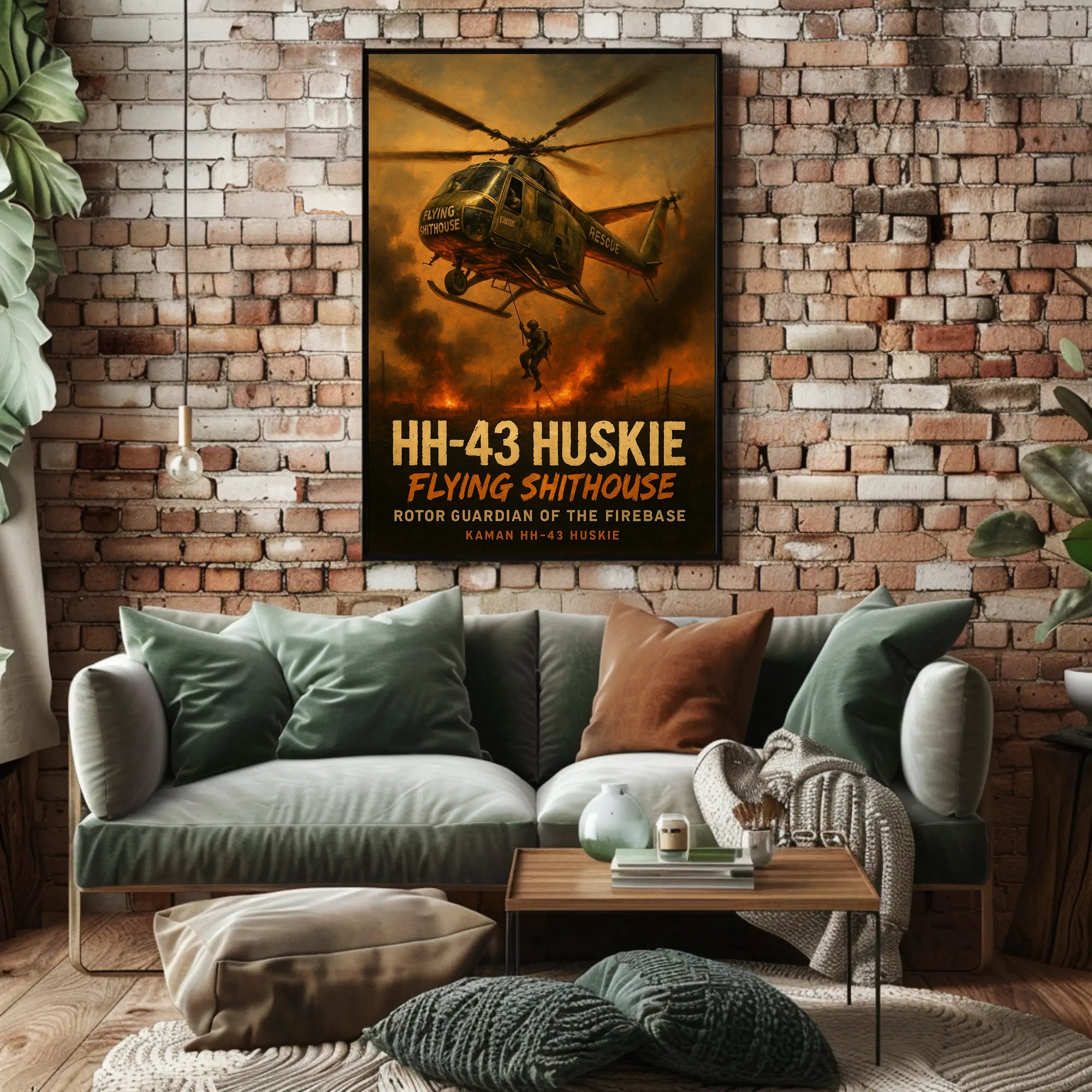 HH-43 Huskie in Action Military Recruitment Poster
