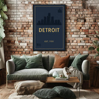 Detroit Skyline – Est. 1701 Poster PosterGoat