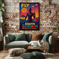 South Sudan Vibrant Travel Advertisement, Vintage-Modern Travel Poster PosterGoat