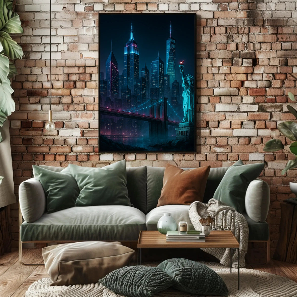 Futuristic New York Cityscape Poster Modern Wall Art