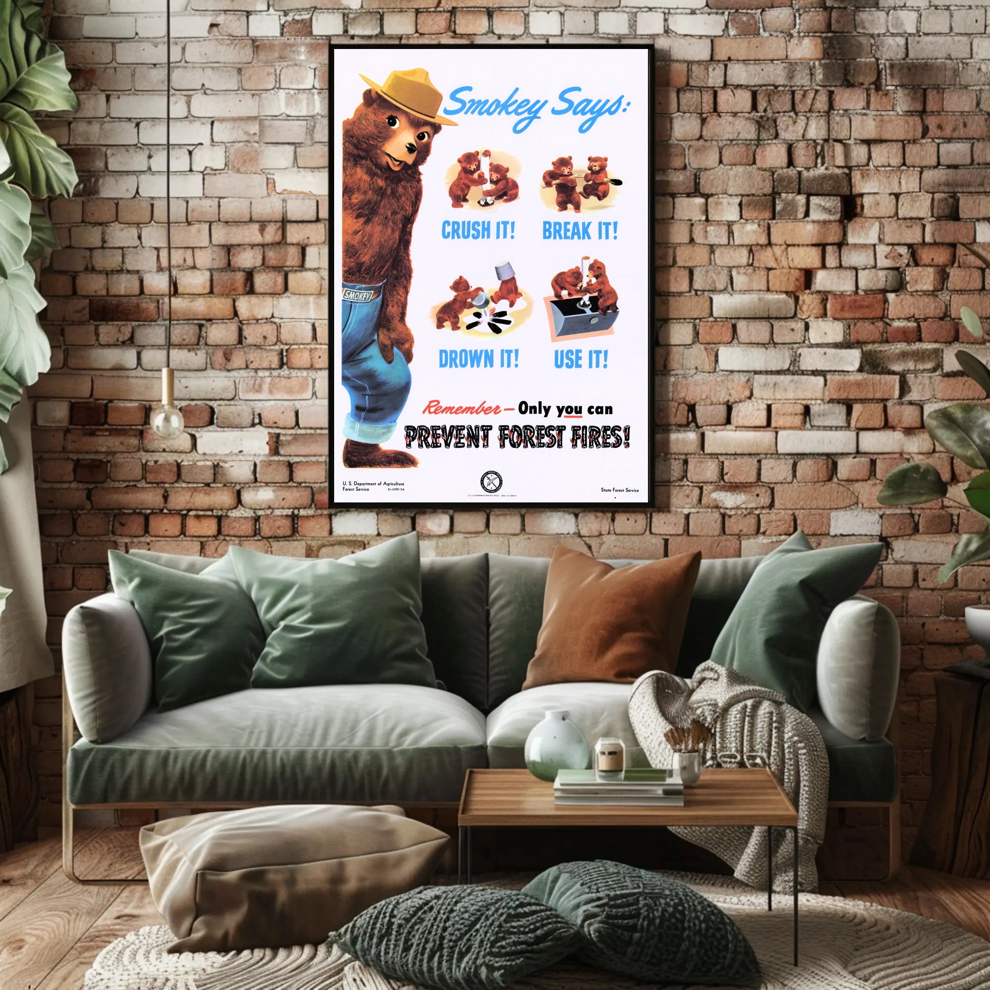 Smokey Bear's Fire Prevention Message Poster PosterGoat