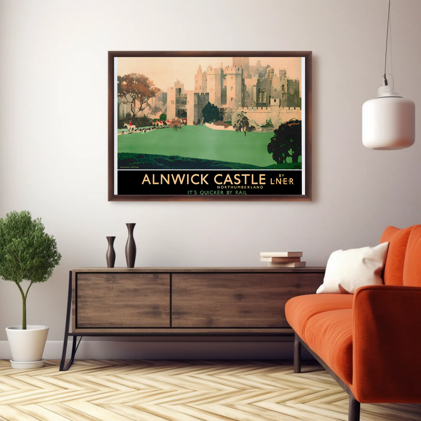 Alnwick Castle - It's Quicker by Rail Poster