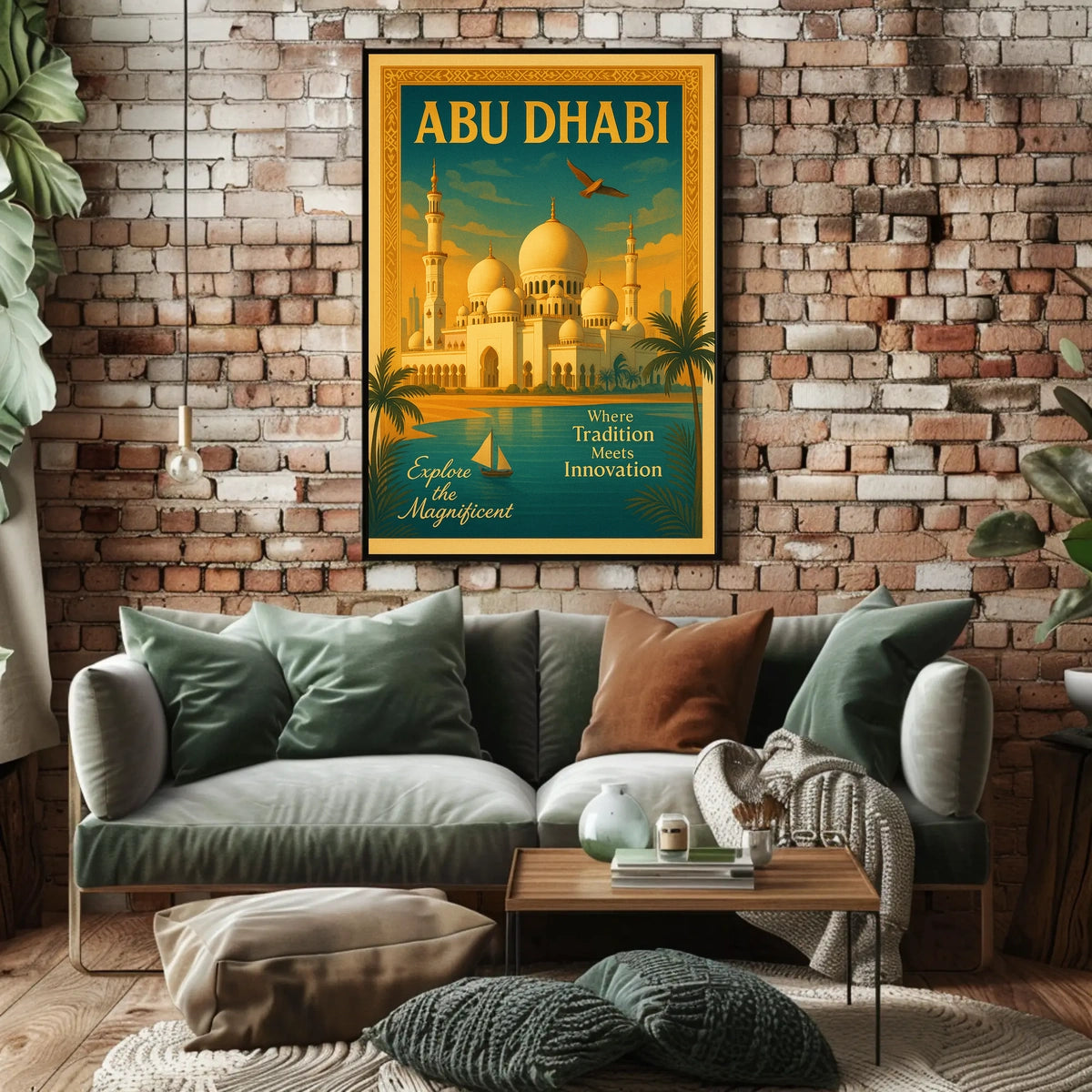 Abu Dhabi Grandeur Vintage Travel Poster