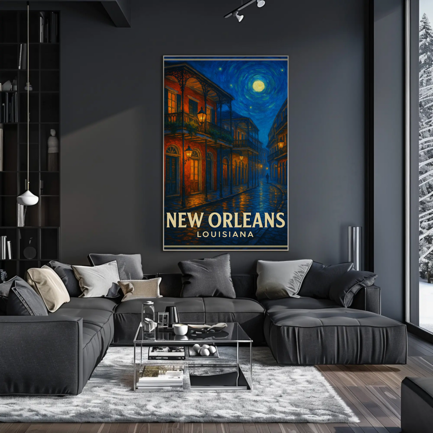 New Orleans Louisiana Starry Night French Quarter Travel Poster