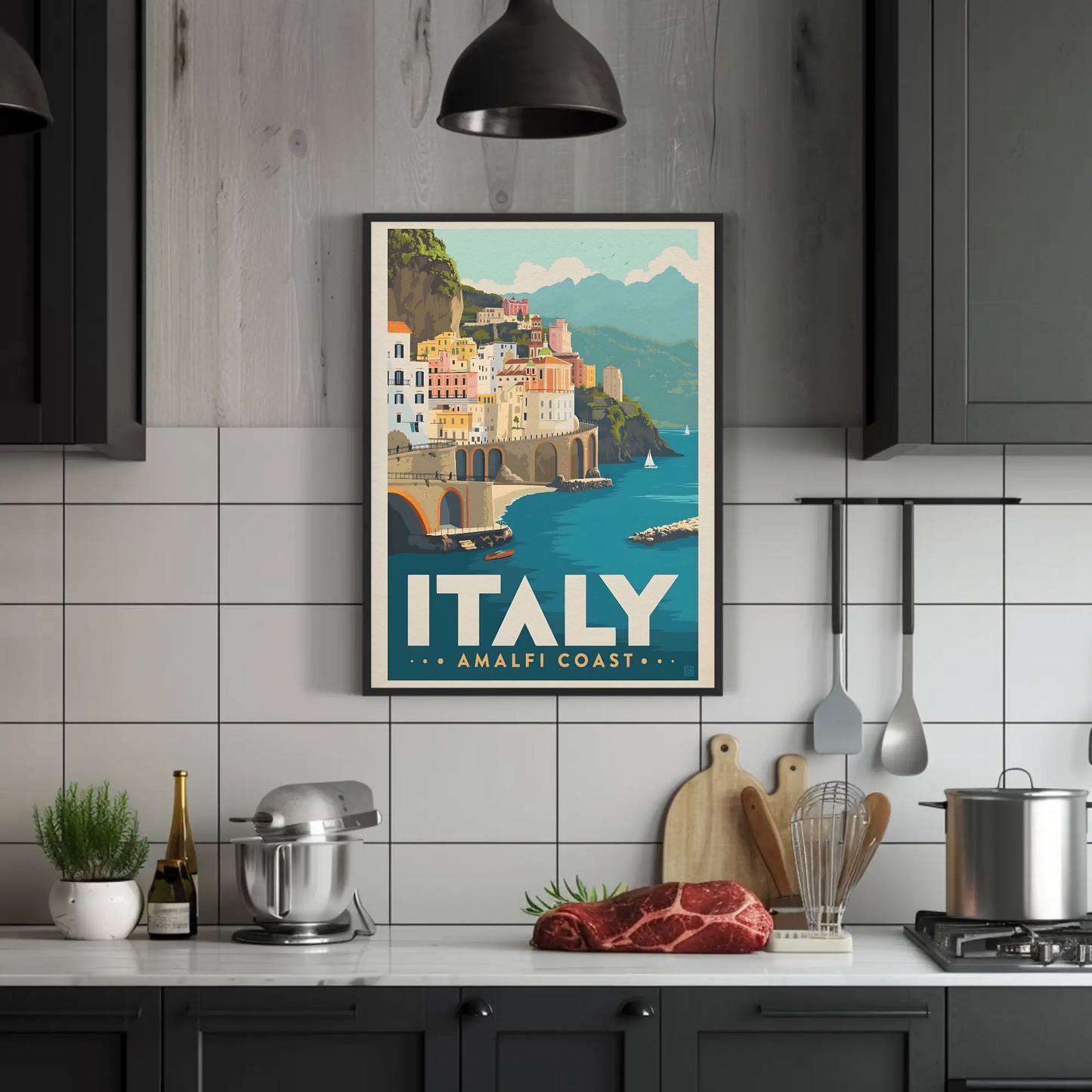 Vintage Poster Italy Amalfi Coast