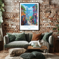 Vibrant Hong Kong Cityscape Adventure Urban or Cityscape Poster