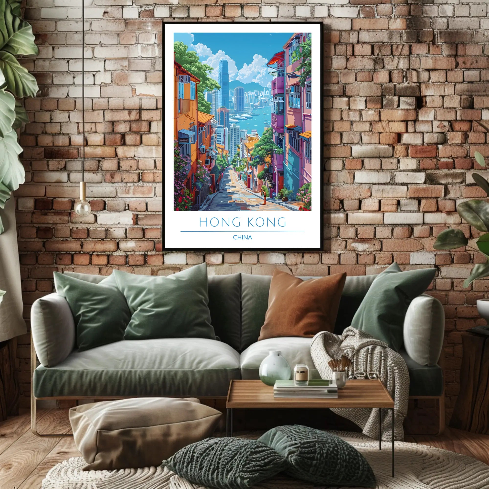 Vibrant Hong Kong Cityscape Adventure Urban or Cityscape Poster