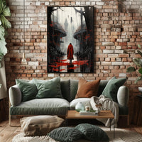 The Red Cloak In A Dystopian Realm Poster