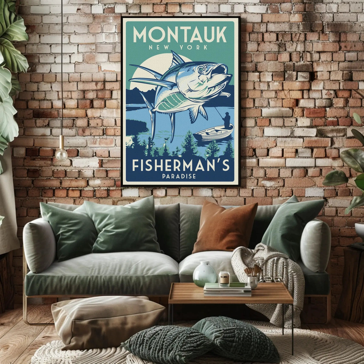 Montauk Fisherman’s Paradise Retro Travel Poster