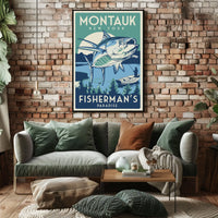 Montauk Fisherman’s Paradise Retro Travel Poster