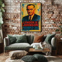 Lyndon B. Johnson 36th President of the United States Street Art Mashup Poster